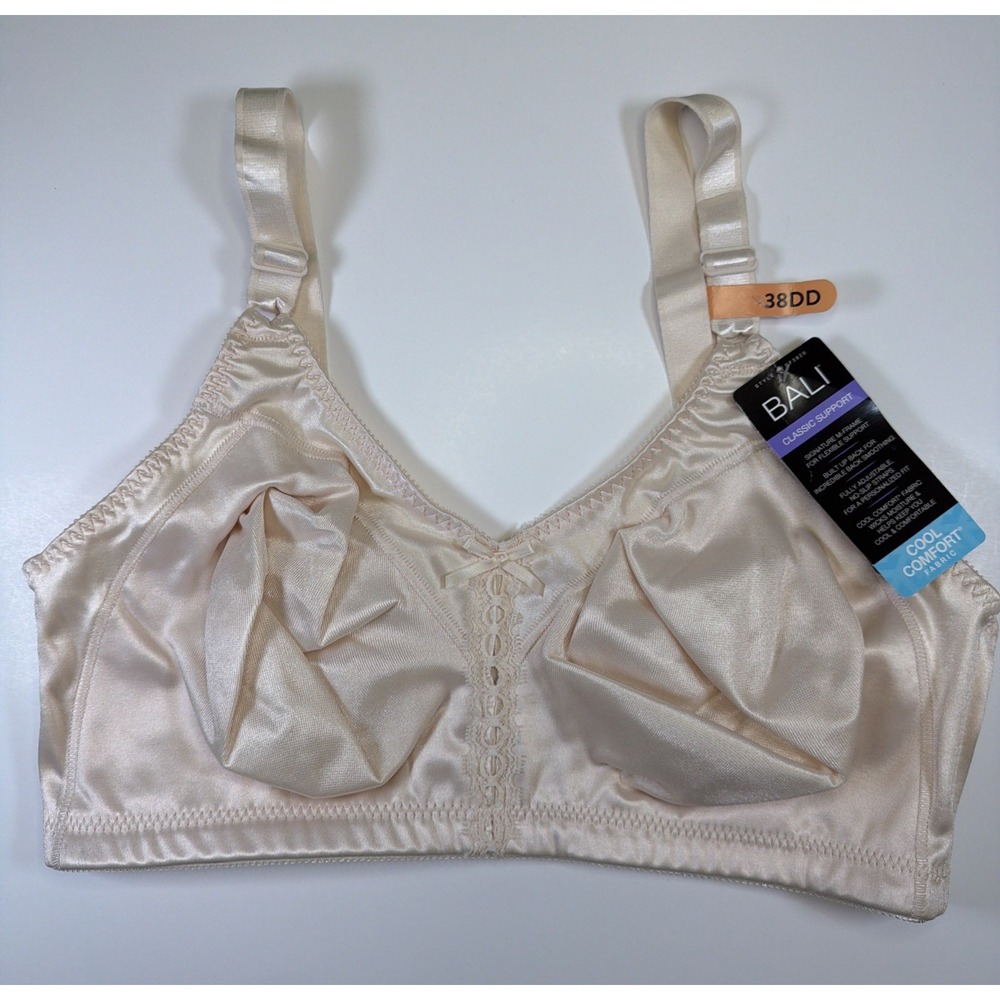 Bali Women's Double Support Classic Wire Free Bra Size 38DD Beige DF3820 New